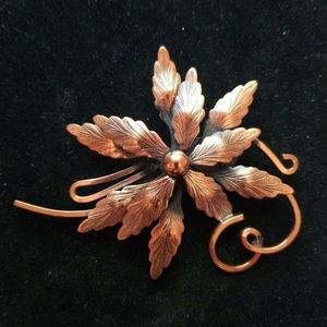 VTG Matisse RENOIR  RARE Copper Flower Brooch/pin